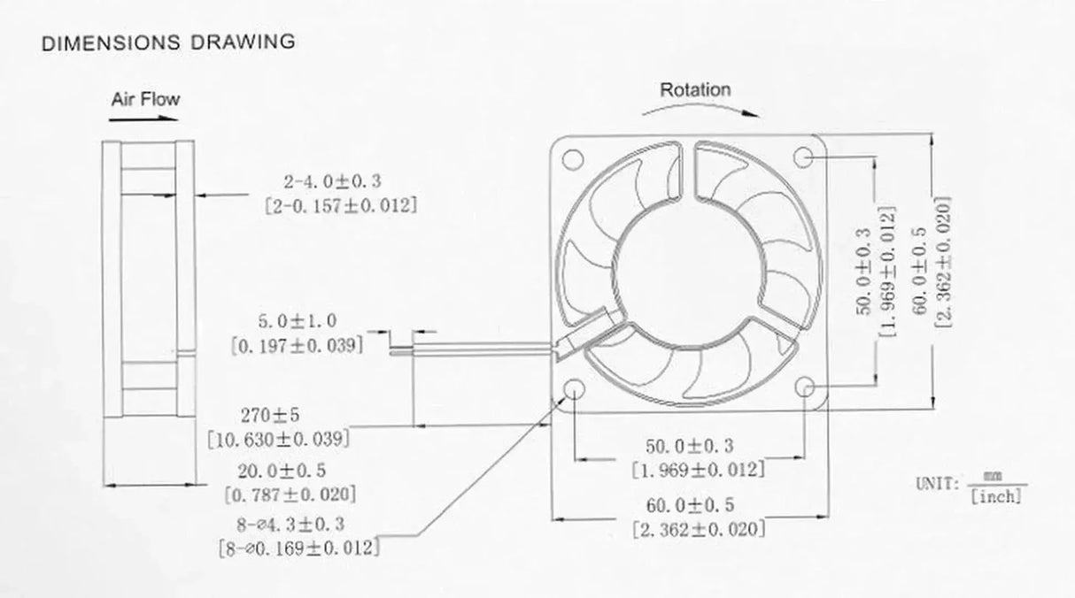 60x60x20 24v DC Fan