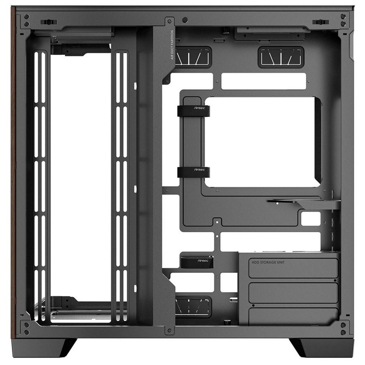 ANTEC Constellation C8 Dual Chamber Case, Gaming, Curve Wood, Full Tower, 2 x USB 3.0 / 1 x USB Type-C, Super wide angle single curved glass with exotic wood, E-ATX, ATX, Micro ATX, ITX