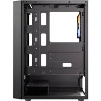 Antec AX26 RGB Elite Mid-Tower Gaming PC Case - Pre-Installed 4 x 120mm Fixed-RGB Fans, Tempered Glass Side Panel, High-Airflow Mesh Front - ATX/Micro-ATX/ITX