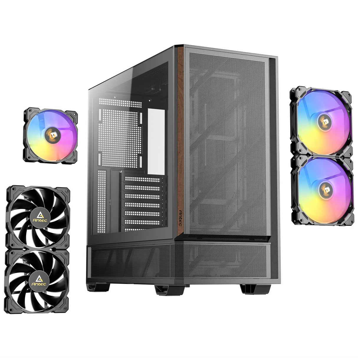 Antec P30 ARGB Mid-Tower Gaming Case, High-Airflow Design, Tempered Glass Side Panel, USB-C 10 Gb/s, Pre-Installed ARGB Fans (Black)