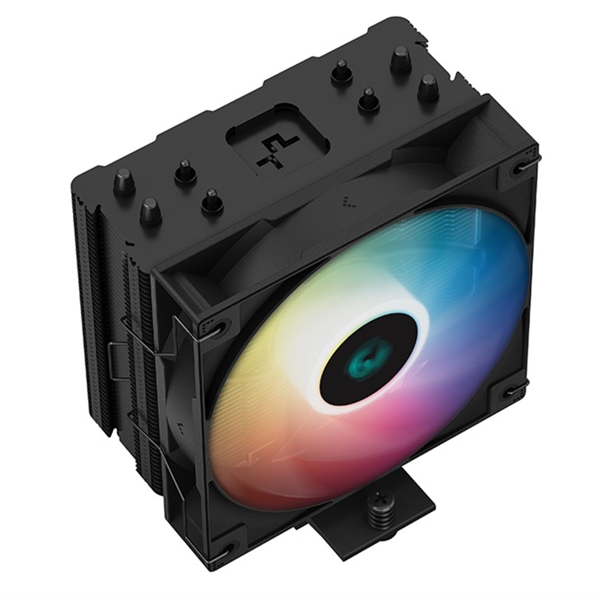 DeepCool AG400 Black ARGB V2 CPU Air Cooler, 120mm PWM Fan, 4 Direct Touch Heat Pipes, Addressable RGB, LGA1851/1700/1200, AM5/AM4 Compatible, High-Performance Single Tower Cooler