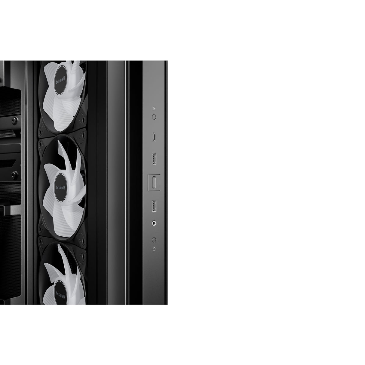 be quiet! Light Base 500 LX BGW85 Mid-Tower Case, Tempered Glass, 4 x ARGB Light Wings LX Fans, High Airflow ATX Case, USB-C 10Gbps, 400mm GPU Support, Vertical GPU Mount, Black