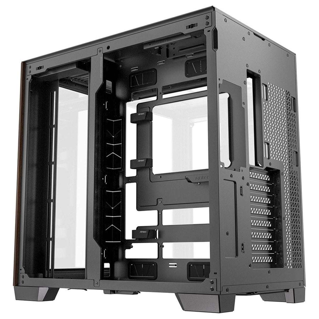 ANTEC Constellation C8 Dual Chamber Case, Gaming, Curve Wood, Full Tower, 2 x USB 3.0 / 1 x USB Type-C, Super wide angle single curved glass with exotic wood, E-ATX, ATX, Micro ATX, ITX