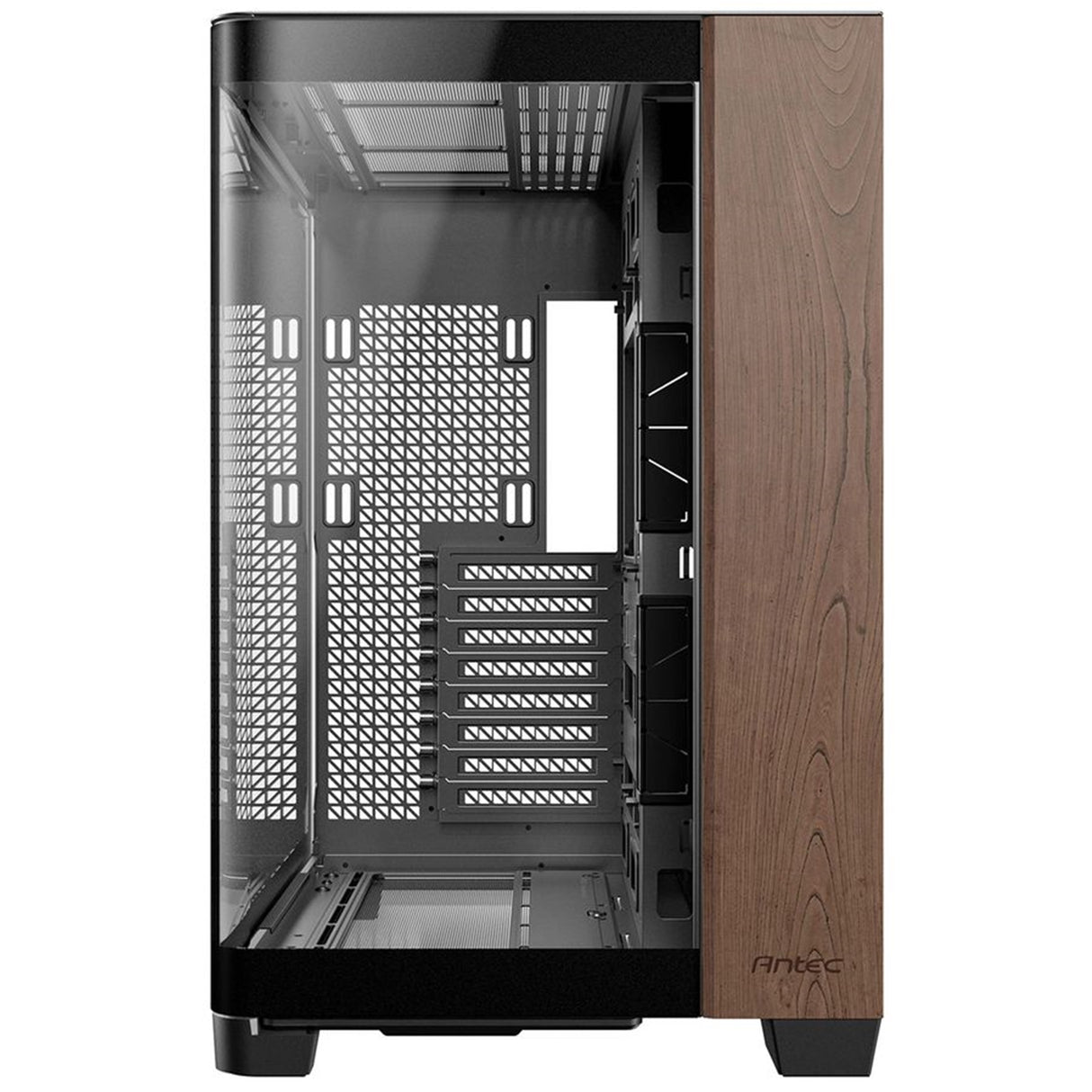 ANTEC Constellation C8 Dual Chamber Case, Gaming, Curve Wood, Full Tower, 2 x USB 3.0 / 1 x USB Type-C, Super wide angle single curved glass with exotic wood, E-ATX, ATX, Micro ATX, ITX