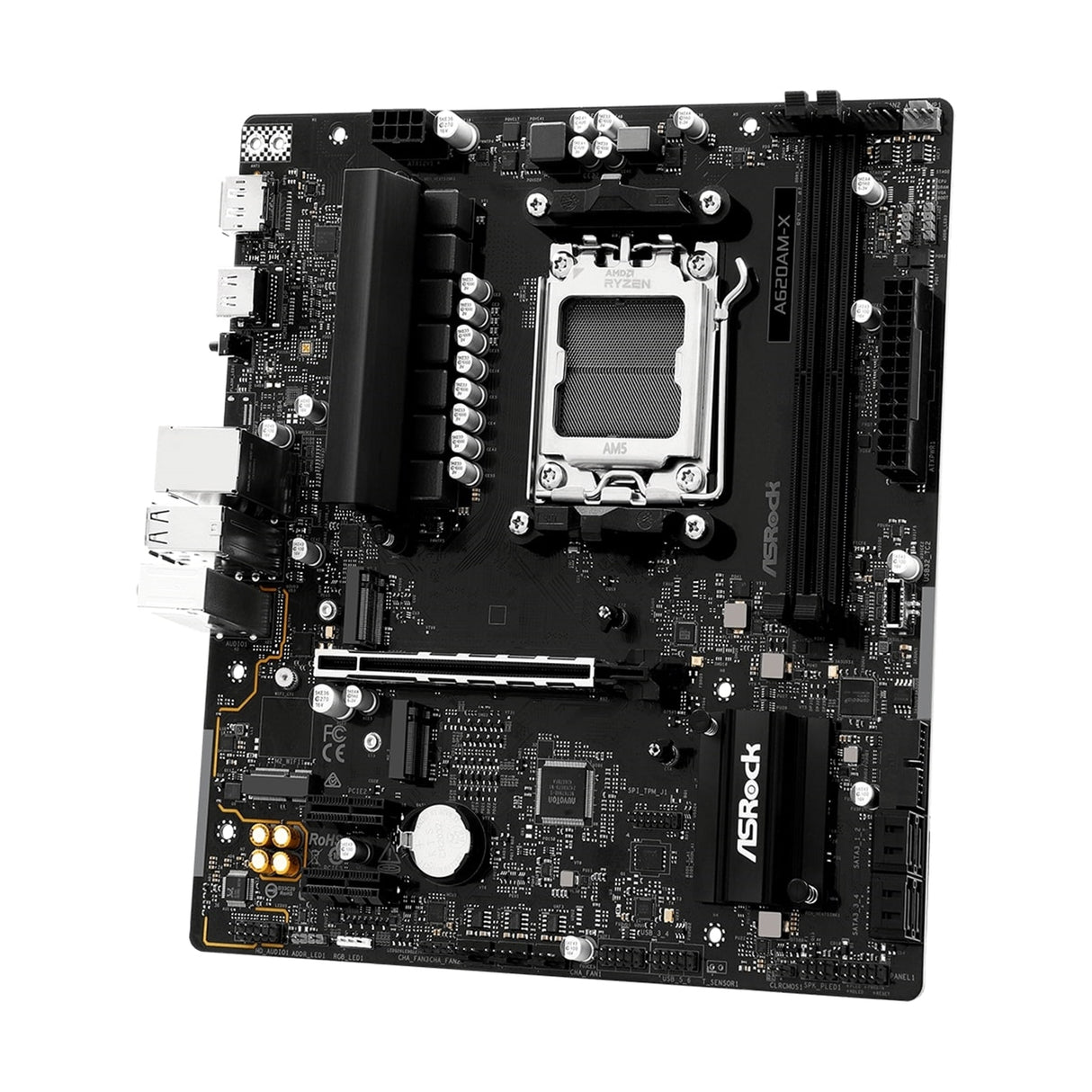 ASRock A620AM-X AMD Socket AM5 Motherboard, 2x DDR5 Slots, 2x M.2 Socket, 2.5GbE LAN, 1x HDMI Port / 1x Display Port