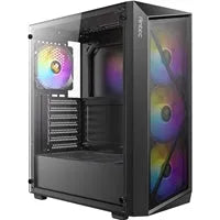 Antec AX67 ARGB Mid-Tower Gaming PC Case, Full Mesh Front, Tempered Glass, 4 x 120mm ARGB Fans, ATX/Micro-ATX/ITX Compatible