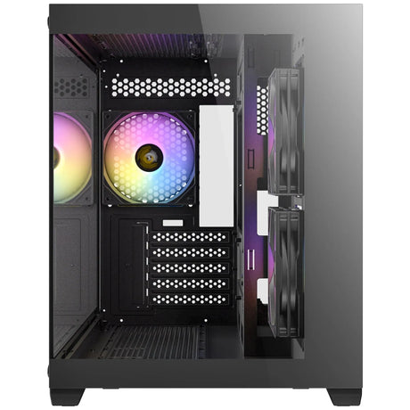 Antec CX600M ARGB Mini-Tower PC Gaming Case, 270 Full-View Tempered Glass, 3x 120mm ARGB LED Fans, USB 3.0, Dust Filters, Tool-Free Installation, Black
