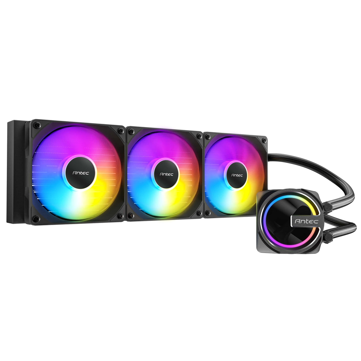 Antec Skeleton 360ARGB Liquid CPU Cooler, Universal Socket, Black, 360mm Radiator, PWM up tp 2000 RPMCooling Fans, Addressable RGB LED Lighting