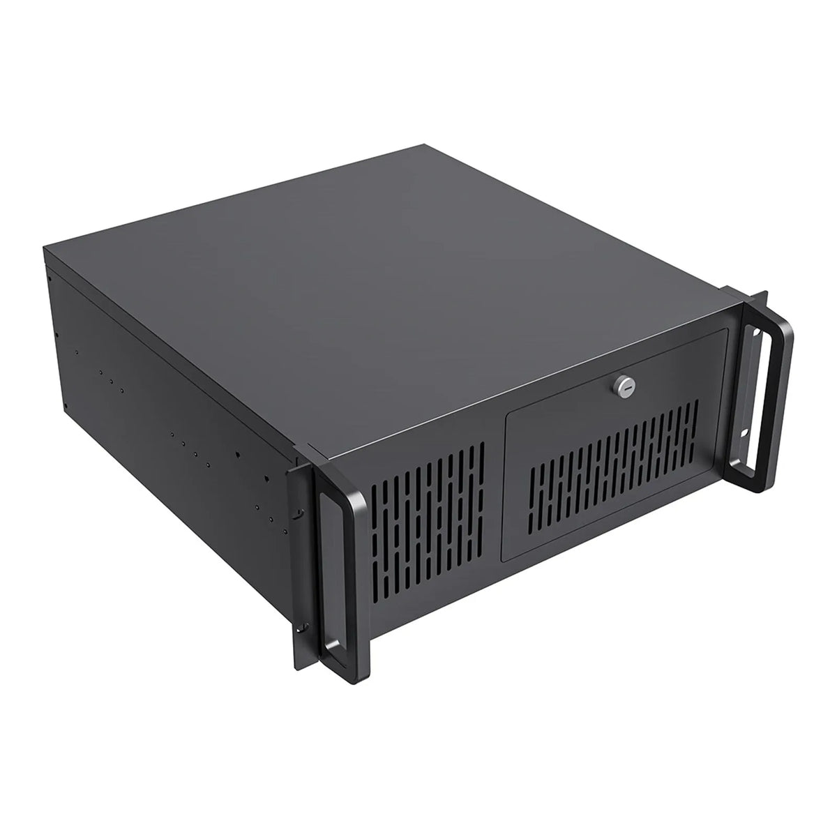 CiT 4U Rackmount Server Case 500mm, Heavy-Duty Industrial Chassis with Lockable Front Door, Supports ATX/mATX, 8x Internal HDD Bays for Massive Storage, Black