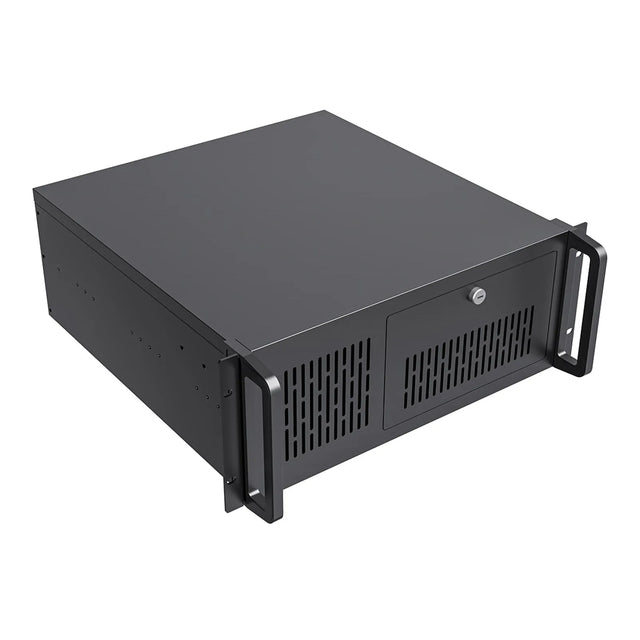 CiT 4U Rackmount Server Case 500mm, Heavy-Duty Industrial Chassis with Lockable Front Door, Supports ATX/mATX, 8x Internal HDD Bays for Massive Storage, Black