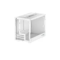 DeepCool CH160 Ultra-Portable Gaming Case White Micro Tower with Tempered Glass Side Window Panel, Advanced Cooling, USB 3.0/USB-C Ports, Pre-Installed Fans, Mini-ITX