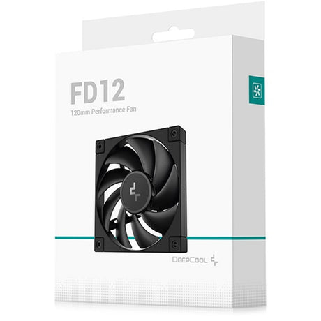 DeepCool FD12 120mm PWM Case Fan, High Airflow, Low Noise, Hydro Bearing, Daisy-Chain 8-Pin Connector, Black, Single Pack