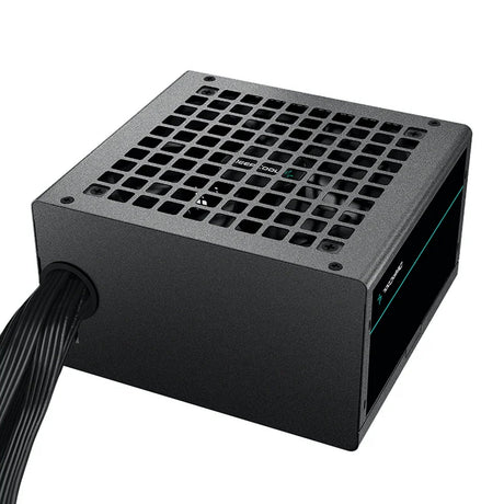DeepCool PF500 500W PSU, 120mm Silent Hydraulic Bearing Fan, 80 PLUS White, Non Modular, UK Plug, Flat Black Cables, Efficient & Affordable