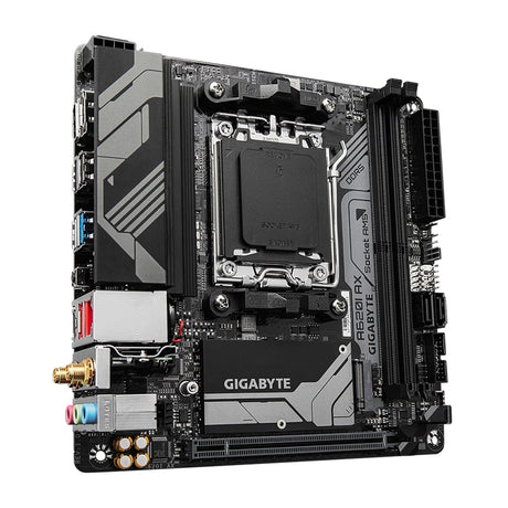Gigabyte A620I AX (rev. 1.0) AMD AM5 Socket Motherboard, Mini-ITX, 2x DDR5 Slots, 1x M.2 Socket, 2.5GbE LAN, Wi-Fi 6E, 1 x DisplayPort / 1x HDMI Port