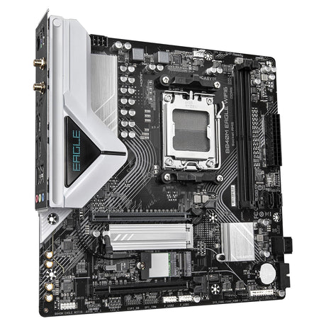Gigabyte B840M EAGLE WIFI6 AMD AM5 Socket Motherboard, Micro-ATX, 2x DDR5 Slots, 2x M.2 Socket, Fitted I/O Shield, 2.5GbE LAN, Wi-Fi 6, 1x DisplayPort / 1x HDMI Port