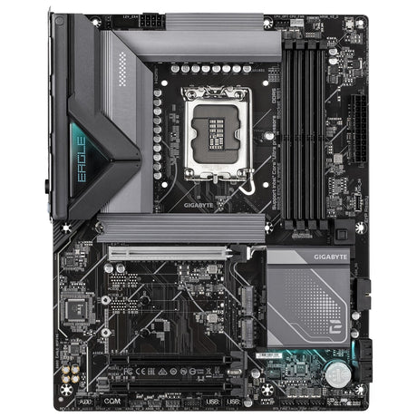 Gigabyte B860 EAGLE WIFI6E Intel 1851 Socket Motherboard, ATX, 4x DDR5 Slots, 3x M.2 Sockets, Fitted I/O Shield, 2.5GbE LAN, Wi-Fi 6E, 1x DisplayPort / 1x HDMI Port