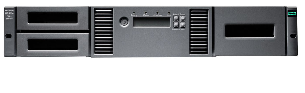 Hewlett Packard Enterprise Storage MSL2024 Tape Library 1x MSL LTO-9 SAS Drive 15x LTO-9 45TB Data Cartridges