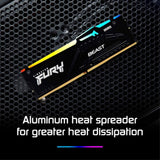 Kingston FURY Beast KF552C40BB2AK2-64 64GB (2x 32GB) DIMM System Memory, 5200MHz, DDR5, CL40, Black, RGB, Intel XMP