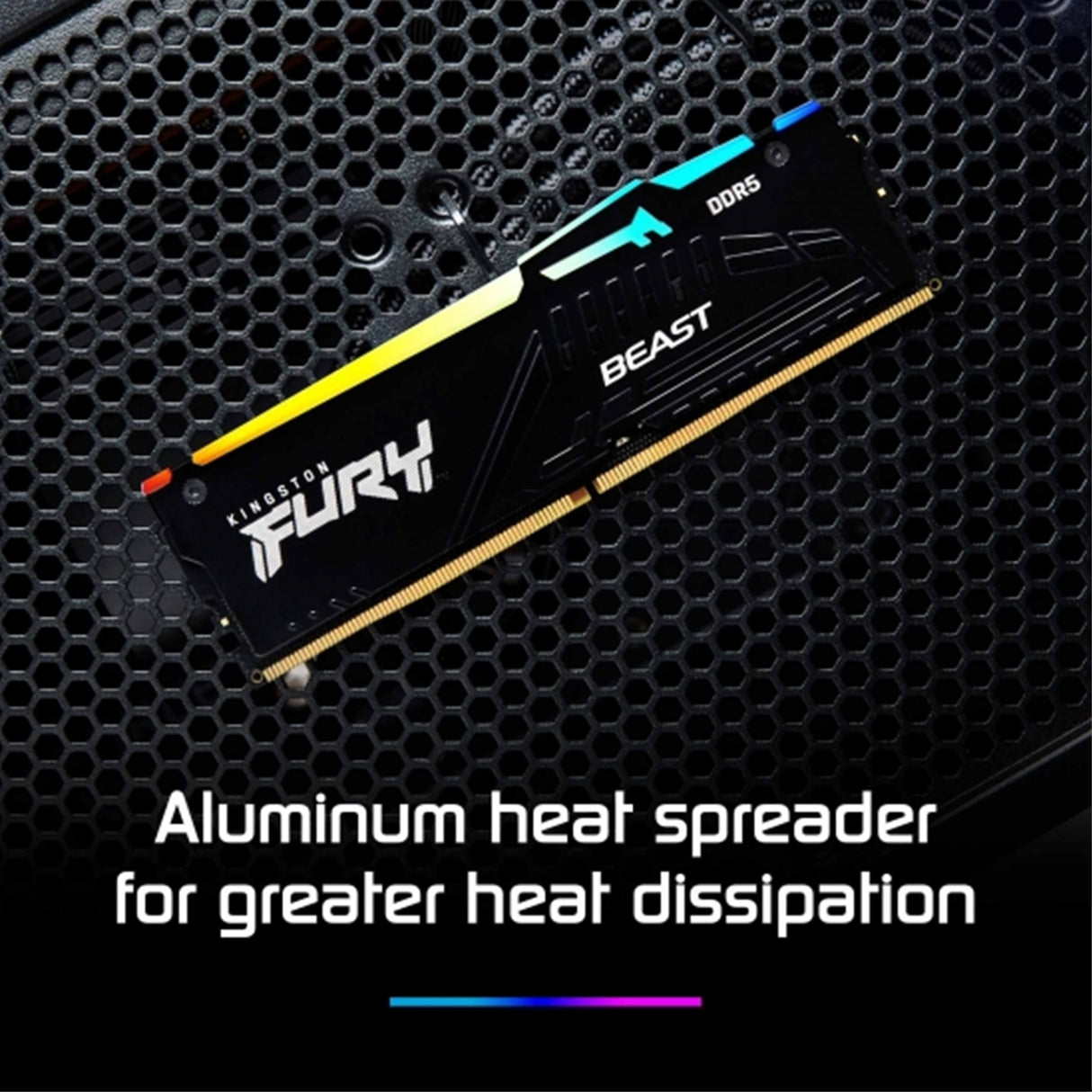 Kingston FURY Beast KF560C36BBE2A-32 32GB (1x 32GB) DIMM System Memory, 6000MHz, DDR5, CL36, Black, RGB, Intel XMP, AMD EXPO