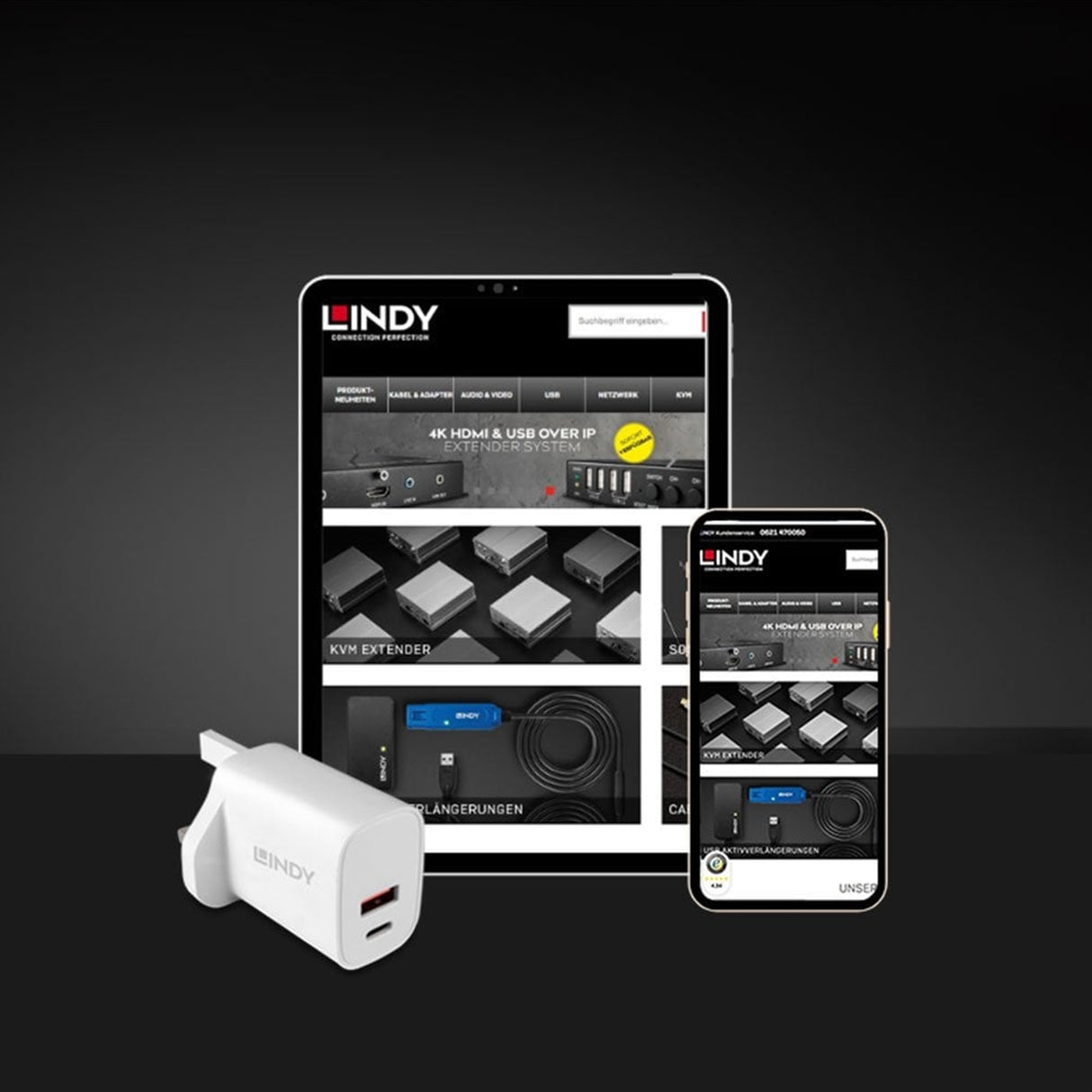 LINDY 73416 Power Adapter, USB, 24 pin USB-C, 20W, Fast Charge, Power Delivery 3.0, White