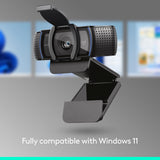 Logitech C920S HD Pro Webcam, Full HD 1080p/30fps Video Calling, Clear Stereo Audio, HD Light Correction, Privacy Shutter, Streaming, Works With Skype,Zoom,FaceTime - Black