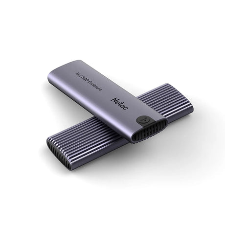 Netac M.2 NVMe/SATA External Enclosure, USB3.1, Aluminum, 10Gbps, USB C to C, USB C to A