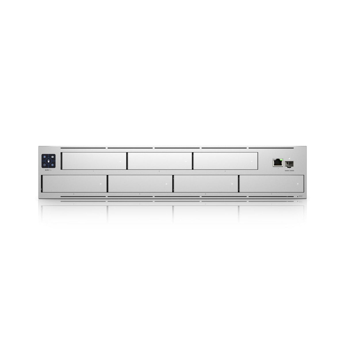 Ubiquiti UNVR-PRO UniFi Protect 7 Bay Network Video Recorder Pro, UniFi Protect Console, 7x 2.5/3.5 Inch Drive Bays, 10G SFP+ Port, Gigabit RJ45 Port, 2U Rack, 1.3 Inch Touchscreen