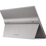Viewsonic TD1655 16-Inch USB-C Multi-Touch, IPS Portable Monitor, 1920x1080, 60Hz, Mini HDMI, Speakers, 6.5ms, Metallic with Foldable Stand, Pivotable Display