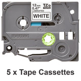 Brother TZE-231M5 label-making tape Black on white