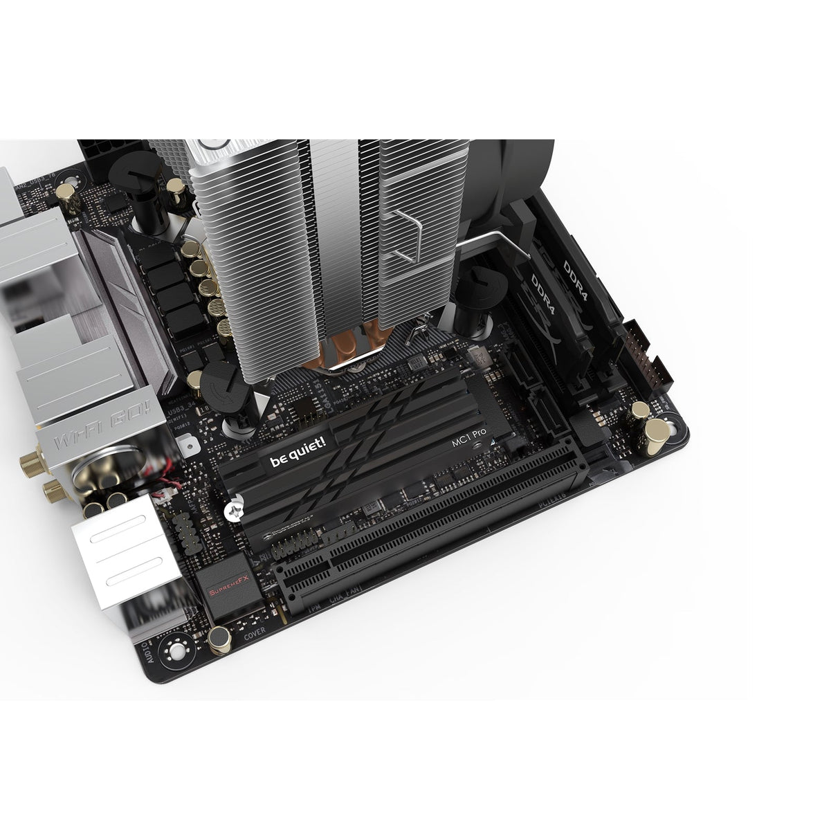 be quiet! (BZ003) MC1 Pro M.2 SSD Cooler, Integrated Heat Pipe, Single/Double Side Compatibility, 2280 Size
